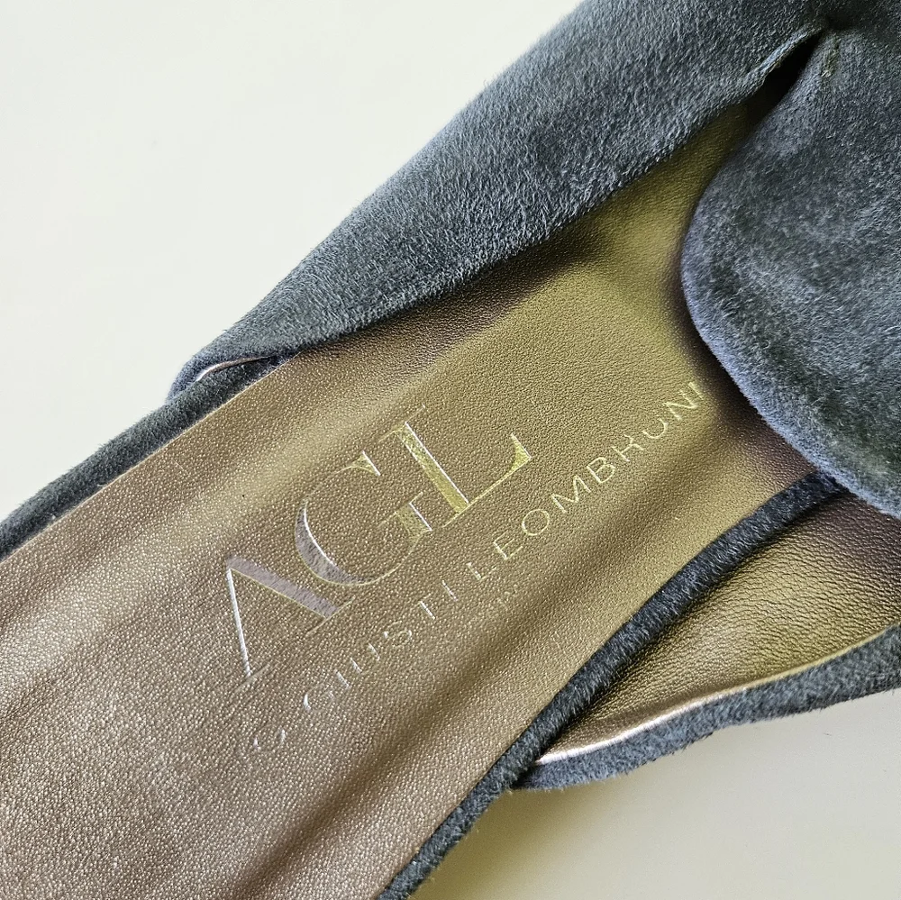 Agl Blue Suede Mules Size 42/11 Womens - Picture 2 of 6